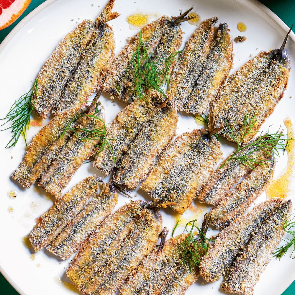 Acciughe gratinate al forno con pangrattato